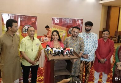 Bhoomi Pujan Program of Vibrannce Garbba 2025 Presents by Swar Aalap and Singer Jahnvi Shrimankar for Mumbai Navratri Celebration